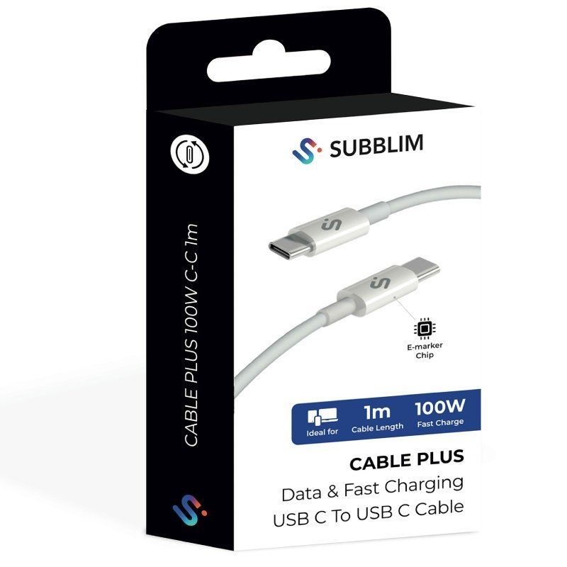 Cabo USB 2.0 Sublimador USB 2.0 Tipo C Plus / Macho USB Tipo C - Macho USB Tipo C / Até 100W / 480m…