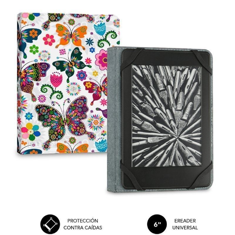 Capa para Livro Eletrónico Subblim 1EC010 Clever Ebook Case 6" Borboletas