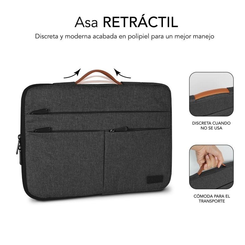 Bolsa Subblim Air Padding 360 para Computadores Portáteis Até 14" / Cinzento Escuro