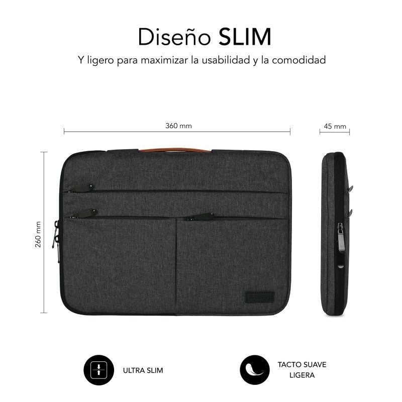 Bolsa Subblim Air Padding 360 para Computadores Portáteis Até 14" / Cinzento Escuro