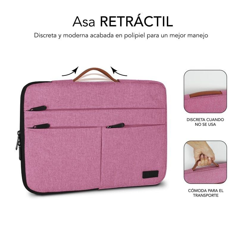 Bolsa Subblim Air Padding 360 para Computadores Portáteis Até 14" / Rosa