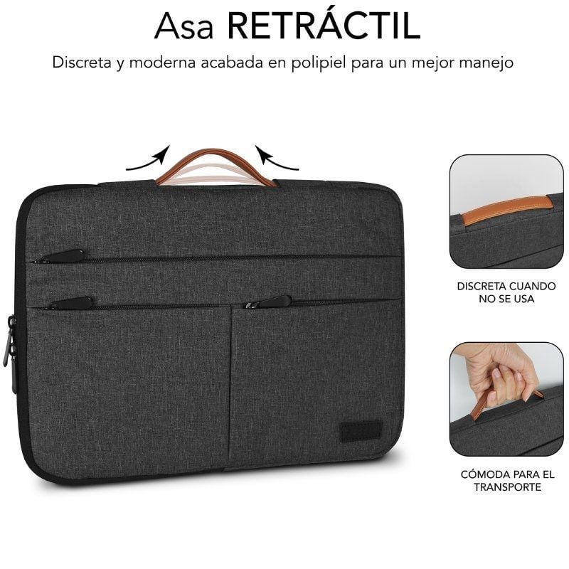 Bolsa Subblim Air Padding 360 para Computadores Portáteis Até 15,6" / Cinzento Escuro
