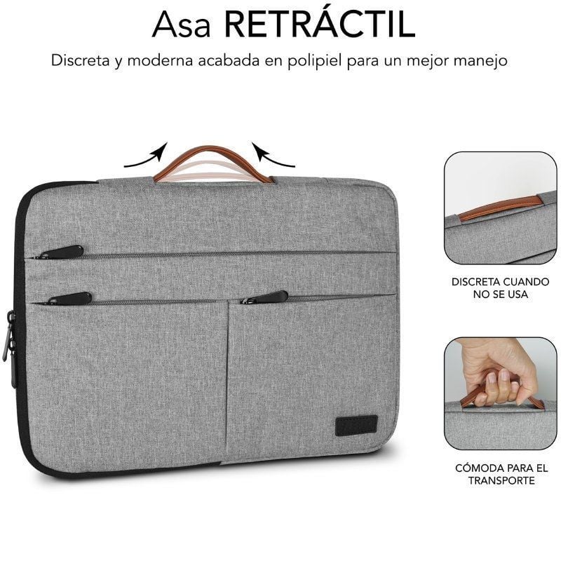 Bolsa Subblim Air Padding 360 para Computadores Portáteis Até 15,6" / Cinzento Claro