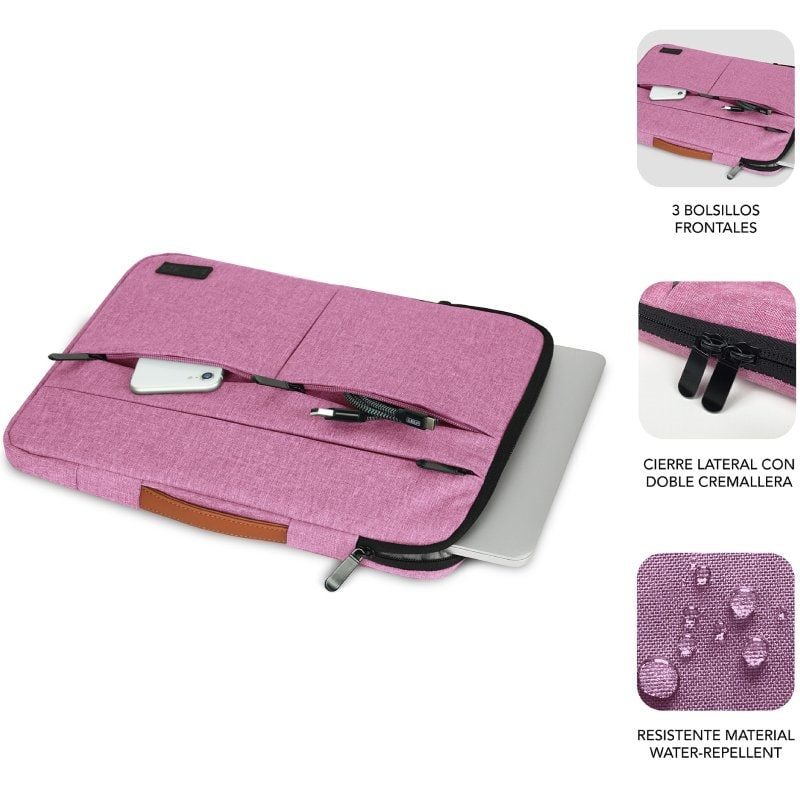 Bolsa Subblim Air Padding 360 para Computadores Portáteis Até 15,6" / Rosa