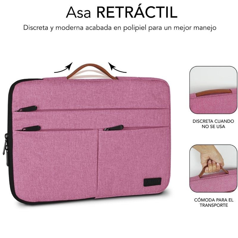 Bolsa Subblim Air Padding 360 para Computadores Portáteis Até 15,6" / Rosa