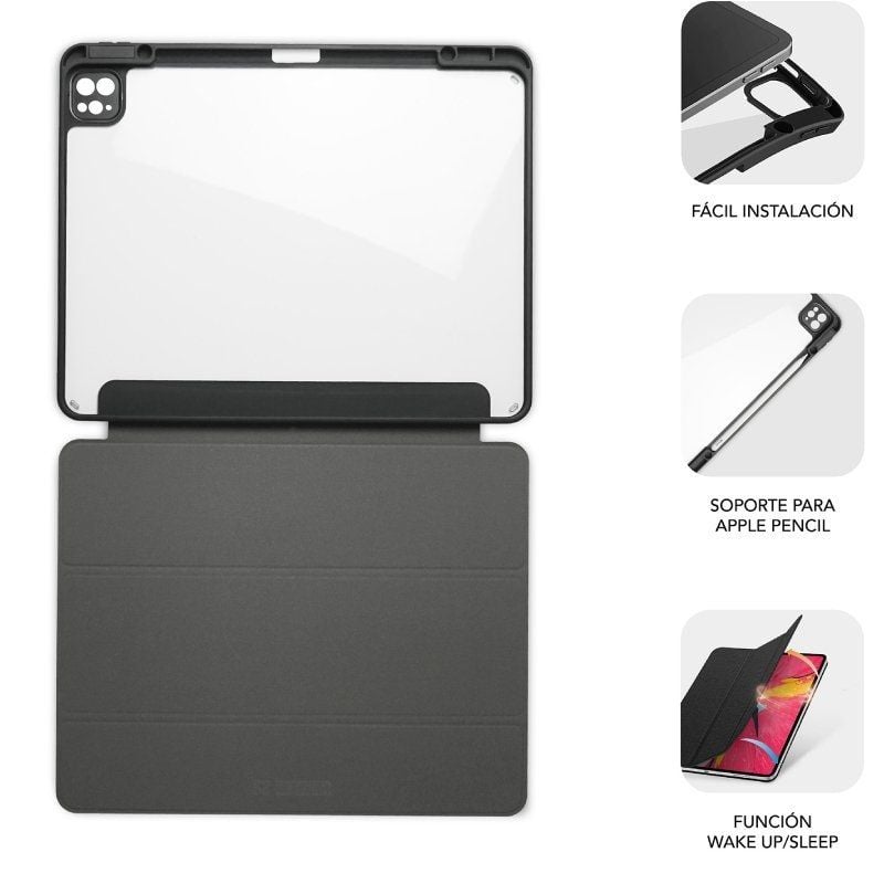 Capa Anti-choque Subblim Clear Shock Case para Ipad Pro 12,9" 2024 M4 / Preto