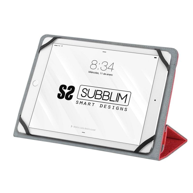 Estojo de Suporte Subblim Clever para Tablets de 9"-10,1" / Vermelho