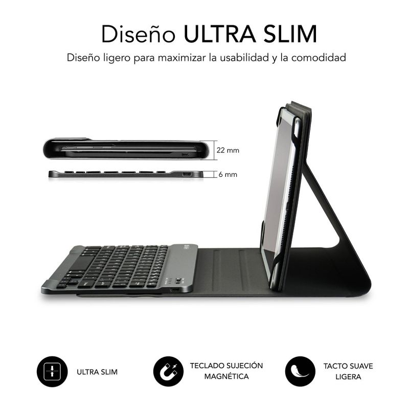 Capa de Teclado Subblim Keytab Pro Bluetooth para Tablets de 10,1"-10,8" / Cinzento