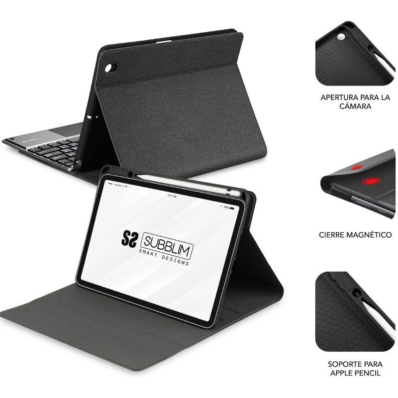 Capa de Teclado Subblim Keytab Pro BT para Ipad 10,9" Tablet de 10ª Geração / Preto