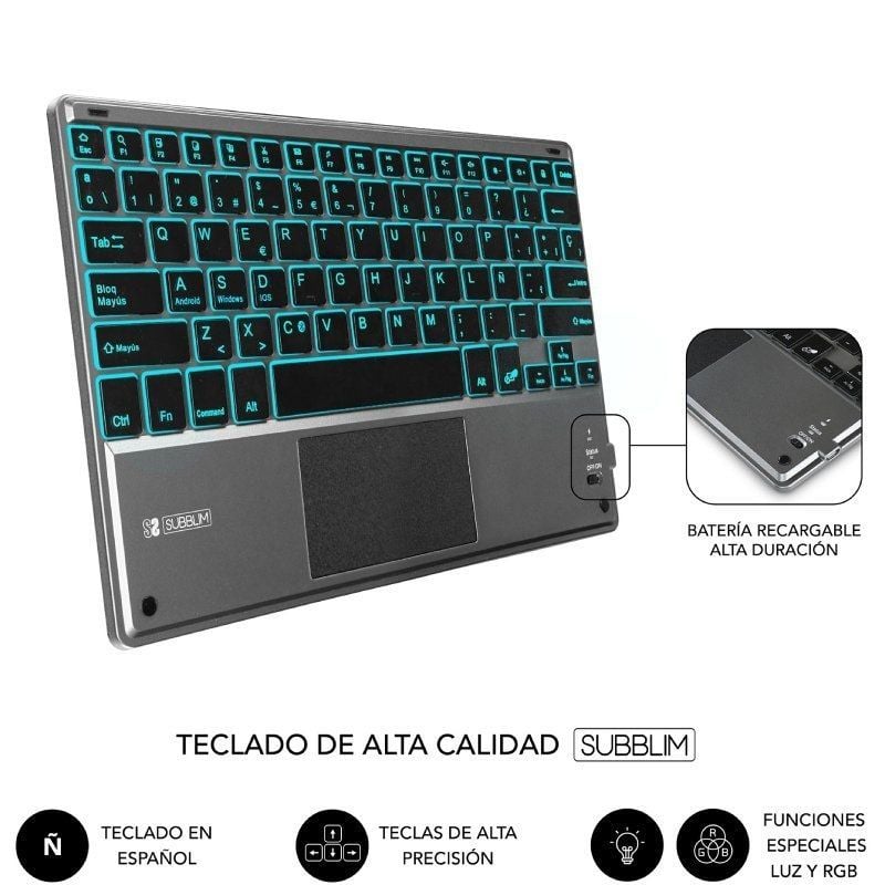 Capa de Teclado Subblim Keytab Pro BT para Ipad 10,9" Tablet de 10ª Geração / Preto