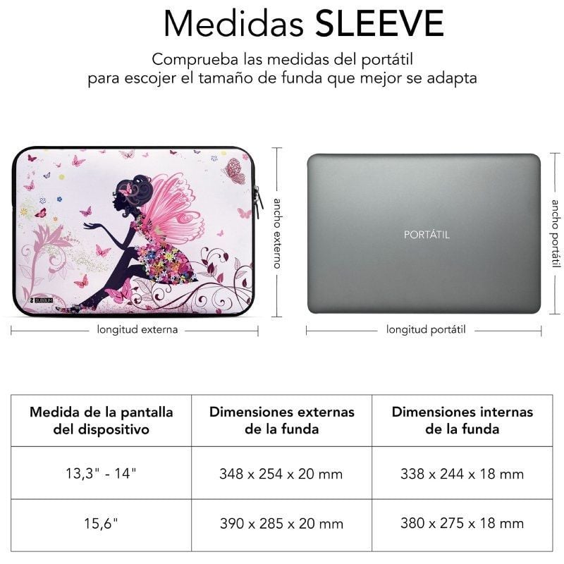 Subblim Trendy Sleeve Neo Hada para Portáteis Até 15,6".