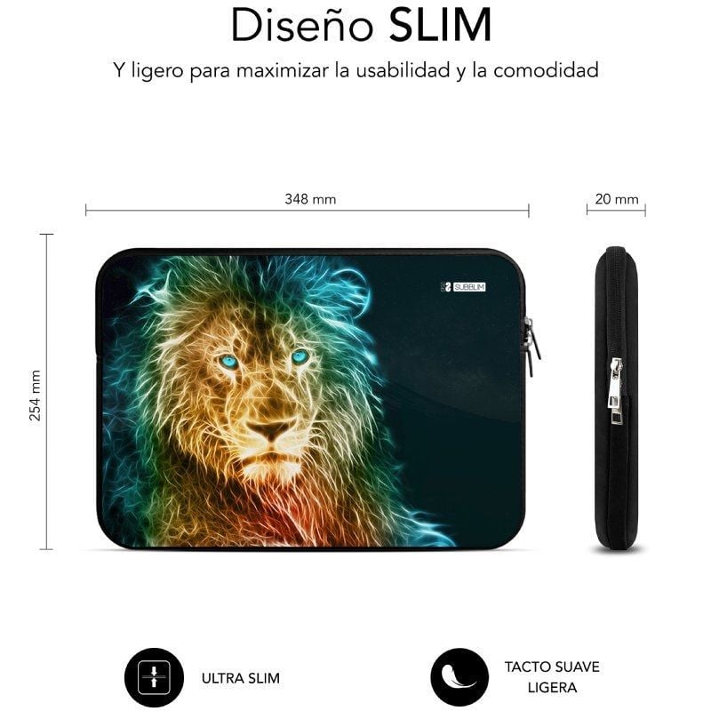 Bolsa Subblim Trendy Sleeve Neo Lion para Computadores Portáteis Até 14".