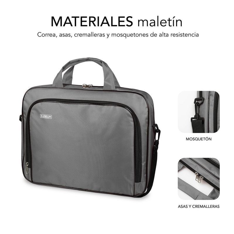 Pasta Subblim Oxford para Computadores Portáteis Até 16" / Cinzento