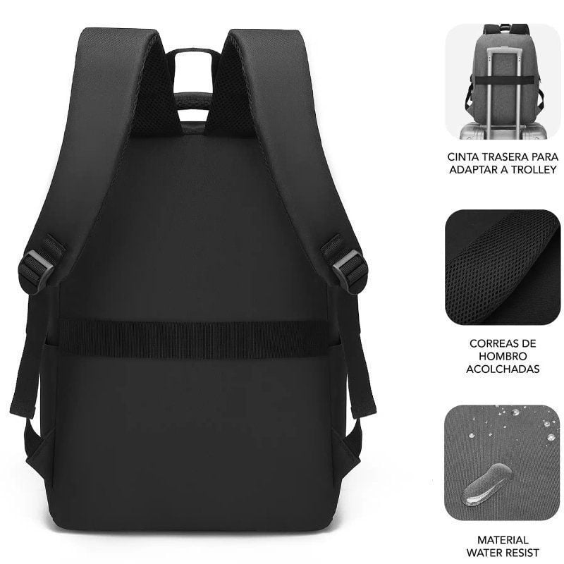 Subblim City Backpack para Computadores Portáteis Até 15,6" / Porta USB / Preto
