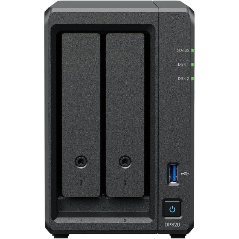 NAS Synology Activeprotect DP320 / 2 Compartimentos de 3,5" e 2,5" / 8 GB de DDR4 / 16 TB / Formato…