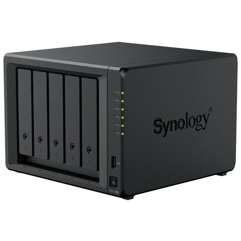 Synology Diskstation Ds1525+ NAS / 5 Compartimentos 3,5"- 2,5" / 8GB DDR4 / Formato de Torre