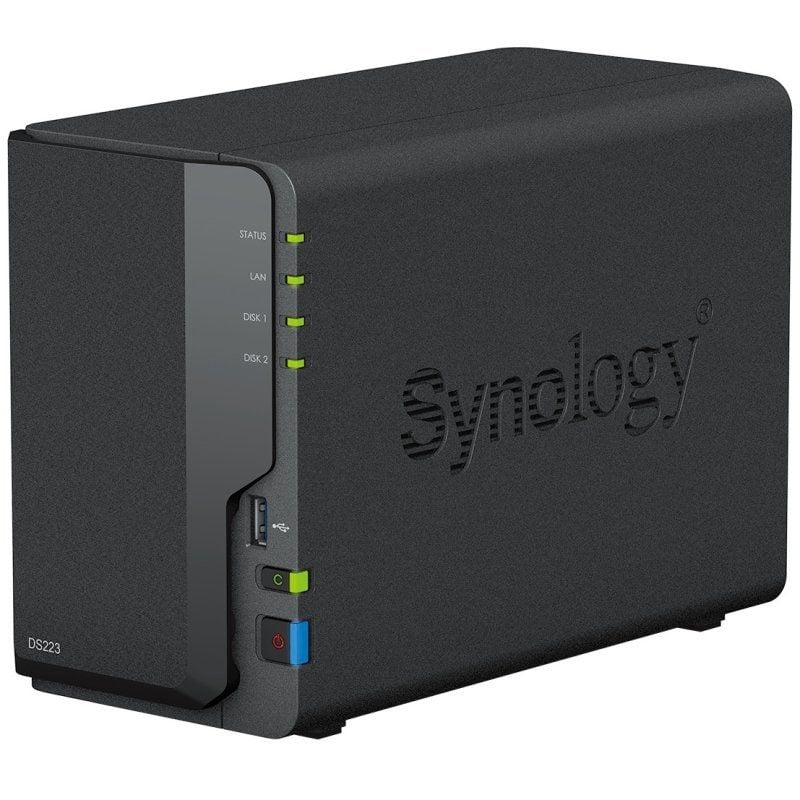 Synology Diskstation DS223 NAS / 2 Compartimentos 3,5"- 2,5" / 2GB DDR4 / Formato de Torre