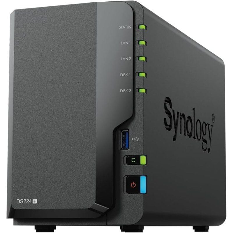 Synology Diskstation Ds224+ NAS / 2 Compartimentos 3,5"- 2,5" / 2GB DDR4 / Formato de Torre
