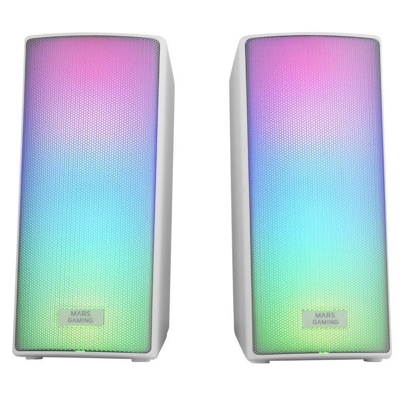 Colunas Bluetooth Mars Gaming MSRGB2W / 15W / 2.0 / Branco