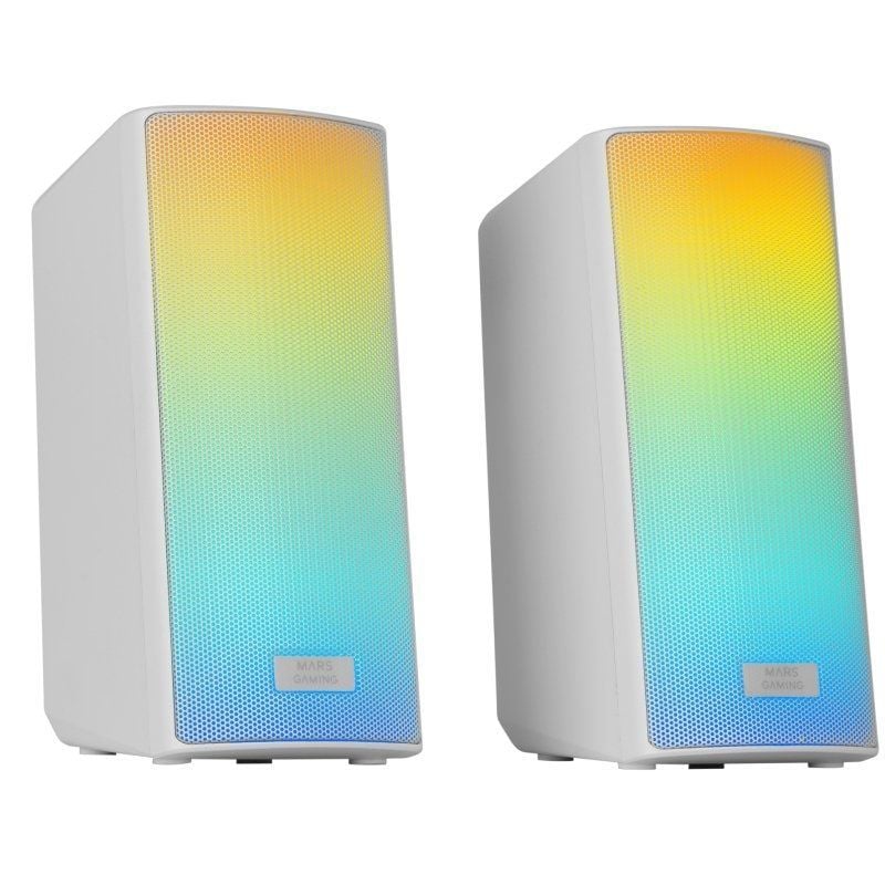 Colunas Bluetooth Mars Gaming MSRGB2W / 15W / 2.0 / Branco