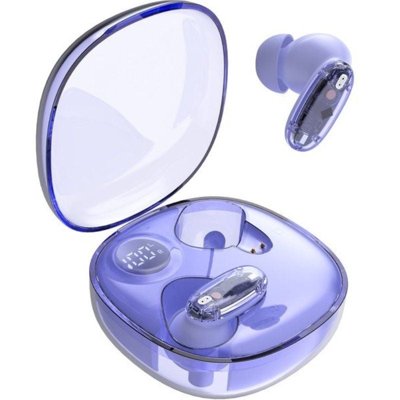 Auricular Bluetooth Mars Gaming MHIB2 com Estojo de Carregamento / Autonomia 7h / Roxo