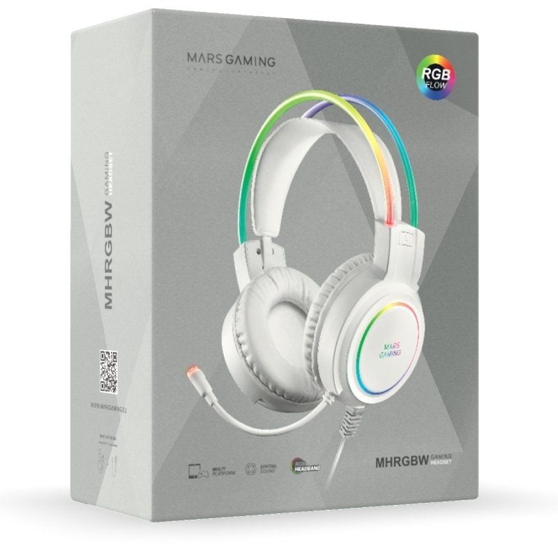 Mars Gaming Headset com Microfone MHRGB / Jack 3.5 / Branco