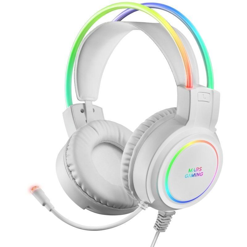 Mars Gaming Headset com Microfone MHRGB / Jack 3.5 / Branco