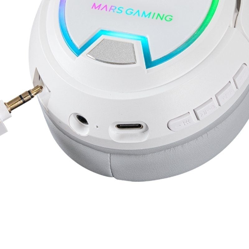 Auscultadores sem Fios para Jogos com Microfone Mars Gaming MHW100 / Jack 3.5 / Branco
