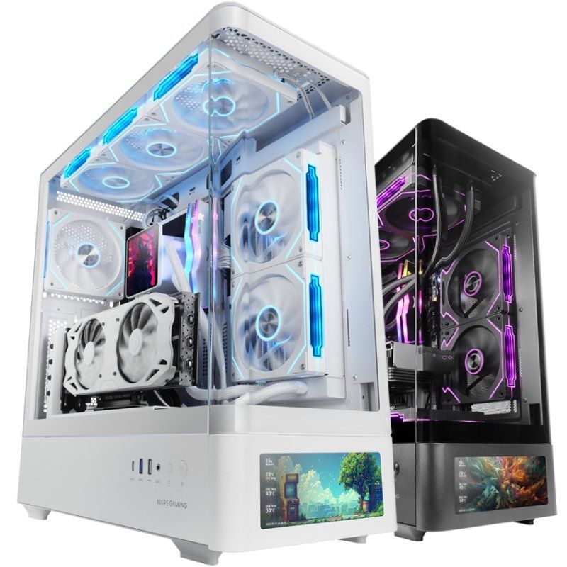 Caixa Gaming Semitower Mars Gaming Mc-lcdpro / Branco