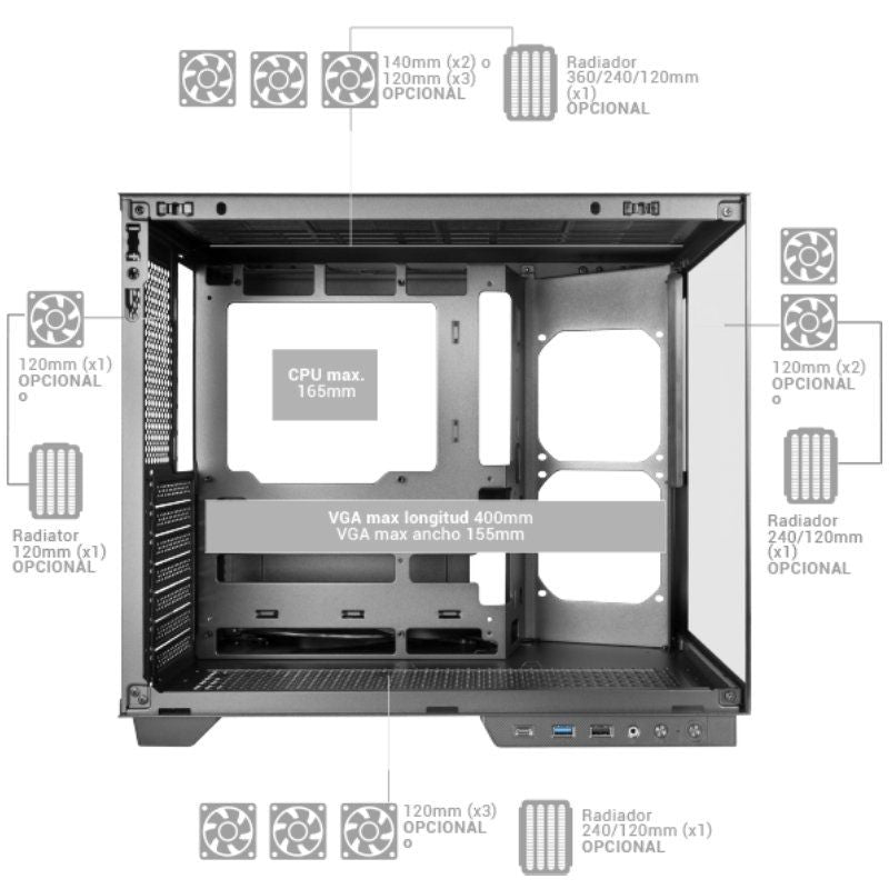 Caixa Gaming Semitower Mars Gaming Mc-mirage / Branco
