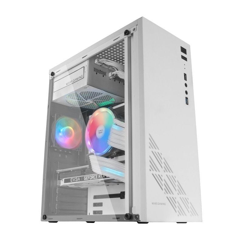 Caixa Gaming Semitower Mars Gaming MC100 / Branco