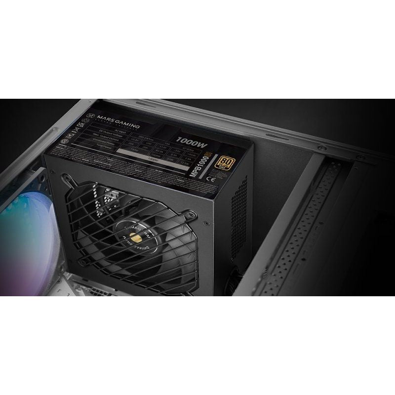 Fonte de Alimentação Mars Gaming MPB1000SI / 1000W / Ventoinha de 14cm / 80 Plus Gold
