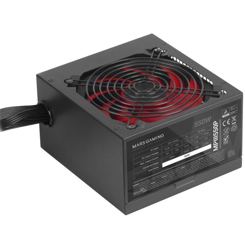 Fonte de Alimentação Mars Gaming MPIII550P / 550W / Ventilador de 12cm