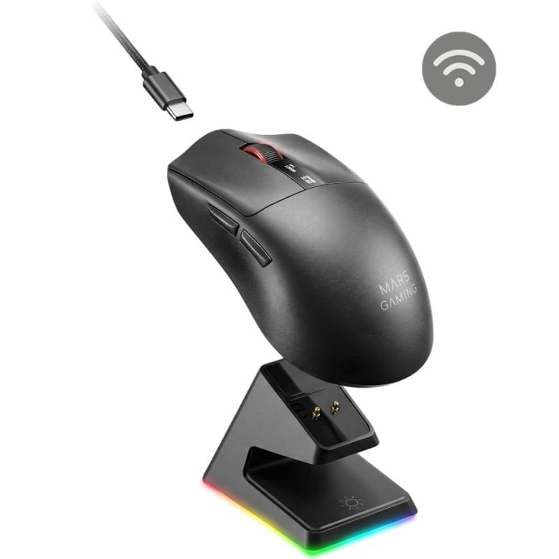 Rato de Jogos Mars Gaming Mmw-elite / Bateria Recarregável / Até 20 000 DPI