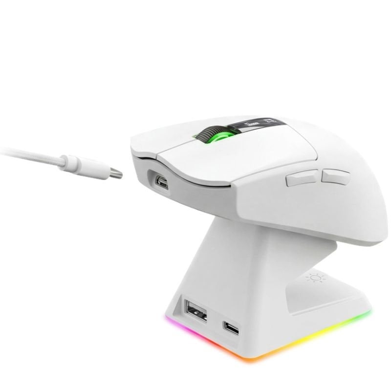 Rato de Jogos sem Fios Mars Gaming Mmw-elite / Bateria Recarregável / Até 20 000 DPI / Branco