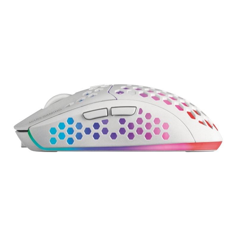 Rato Gaming sem Fios Mars Gaming MMW3W / Bateria Recarregável / Até 3200 DPI / Branco
