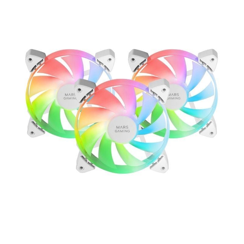 Pack 3 Ventoinhas Mars Gaming Mf-3a / 12cm / ARGB / Branco