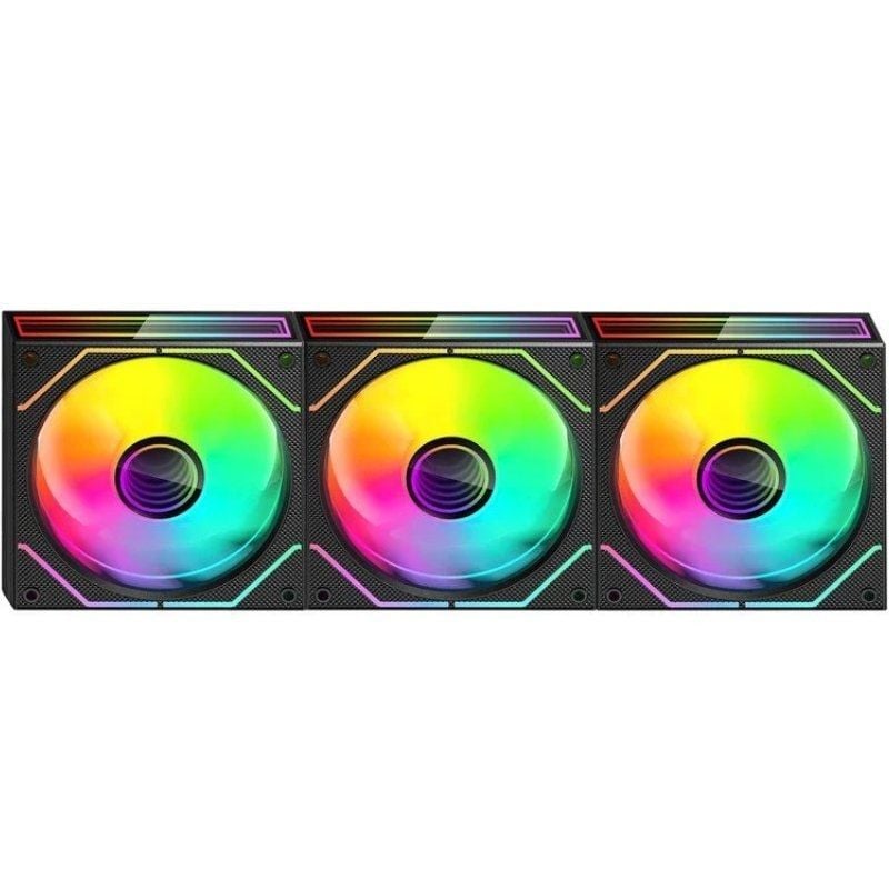 Pack 3 Ventoinhas Mars Gaming Mf-3dprokit / 12cm + HUB + Controlo Remoto / ARGB