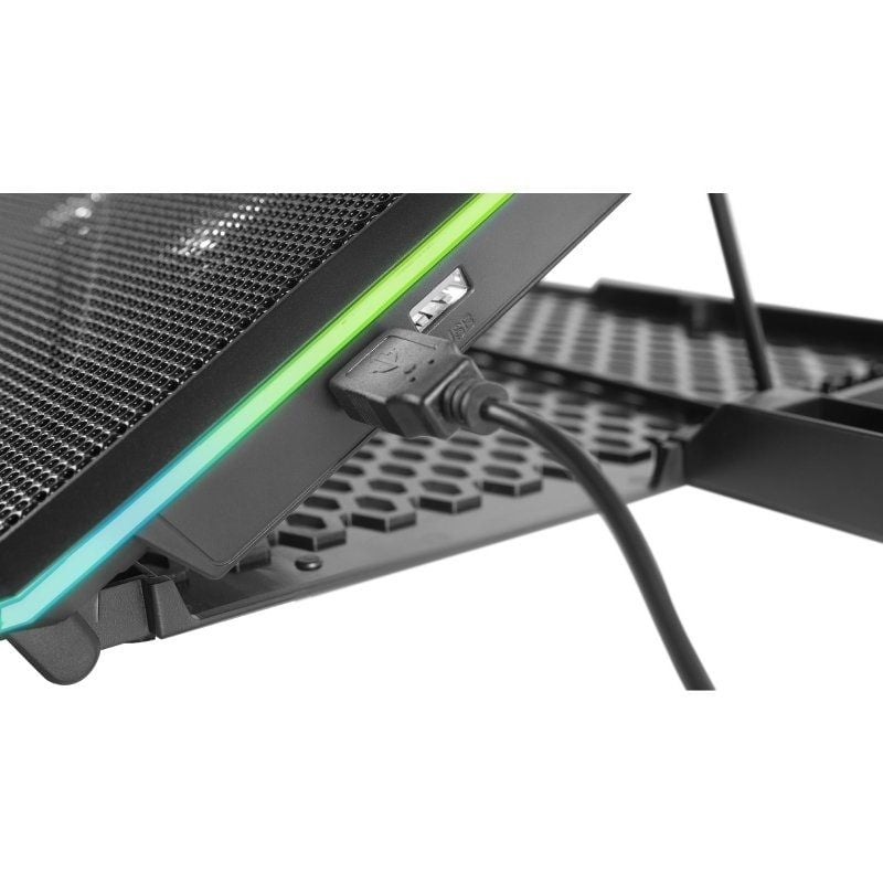 Suporte de Arrefecimento Mars Gaming MNBC13 para Computadores Portáteis Até 17" / Iluminação LED