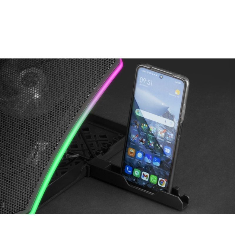Suporte de Arrefecimento Mars Gaming MNBC6 para Computadores Portáteis Até 19" / Iluminação LED