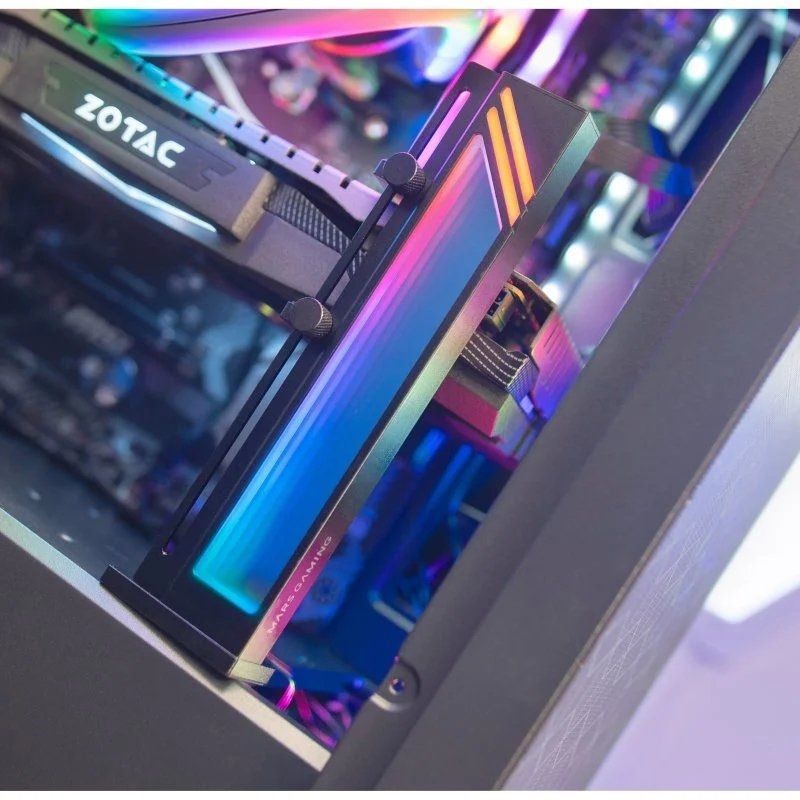 Suporte de Placa Gráfica ARGB Mars Gaming Mca-gcb / Compatibilidade Universal / Preto