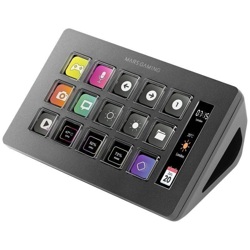 Stream Deck Slim Mars Gaming Msd-one / 15 Teclas LCD / Preto