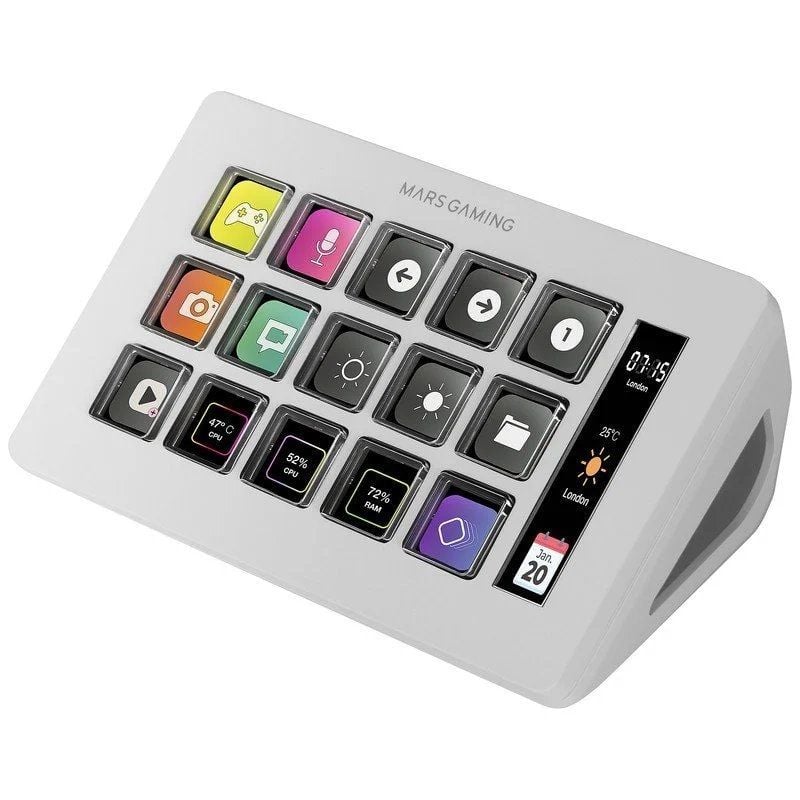 Stream Deck Slim Mars Gaming Msd-one / 15 Teclas LCD / Branco