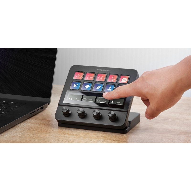 Mars Gaming Stream Deck Msd-pro / 10 Teclas LCD + 4 Botões Personalizáveis / Preto