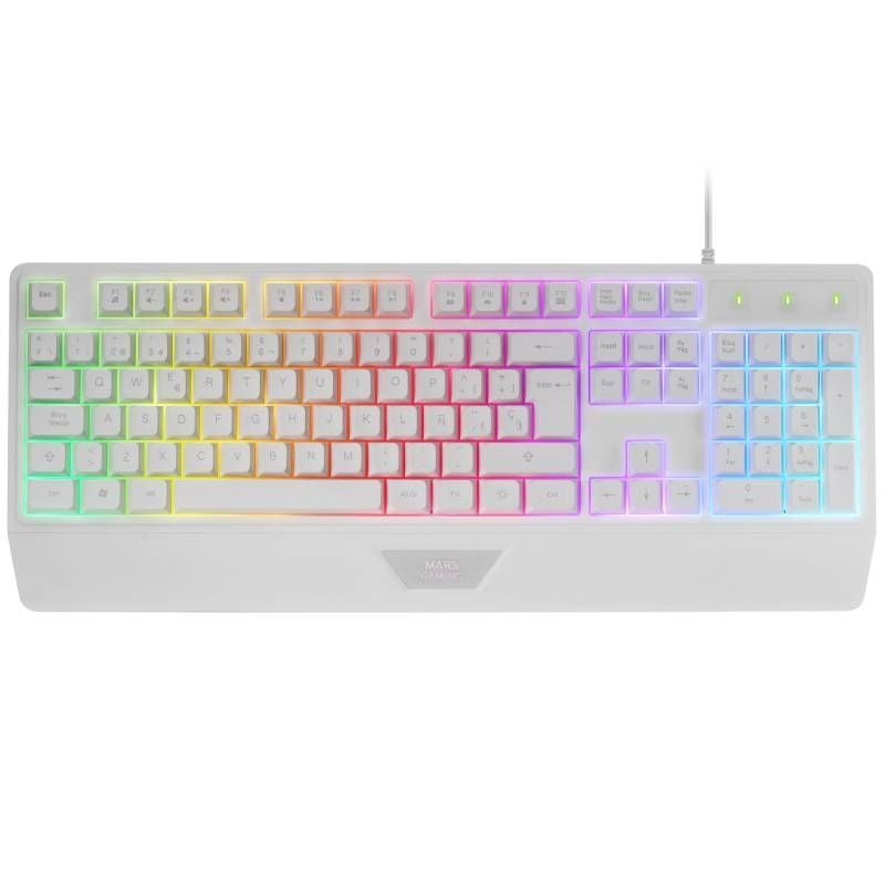 Teclado Semi-mecânico para Jogos Mars Gaming MK124 / Branco