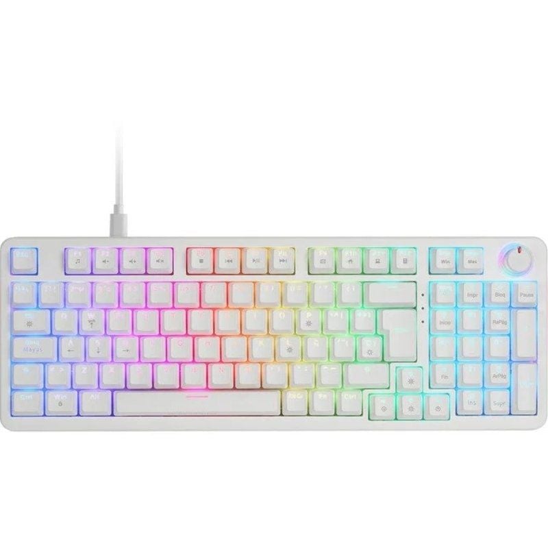 Mars Gaming MKPROBES Teclado Mecânico para Jogos / Switch Azul / Branco