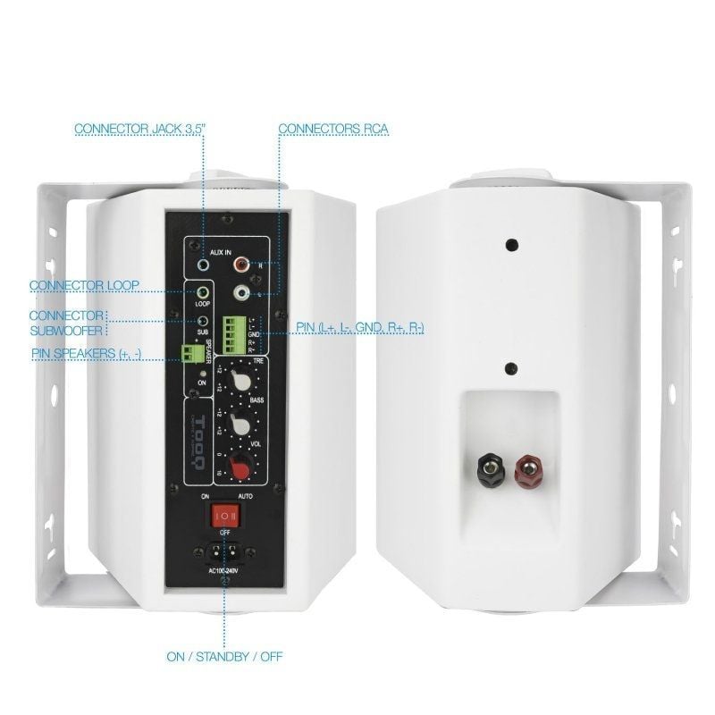 Altifalantes Autoalimentados Tooq Tqows-01w / 60W / 2.0 / Branco