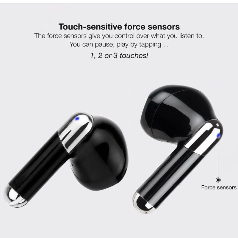 Auscultadores Bluetooth Tooq Onyx Tqbwh-0054b com Estojo de Carregamento / Autonomia 4h / Preto