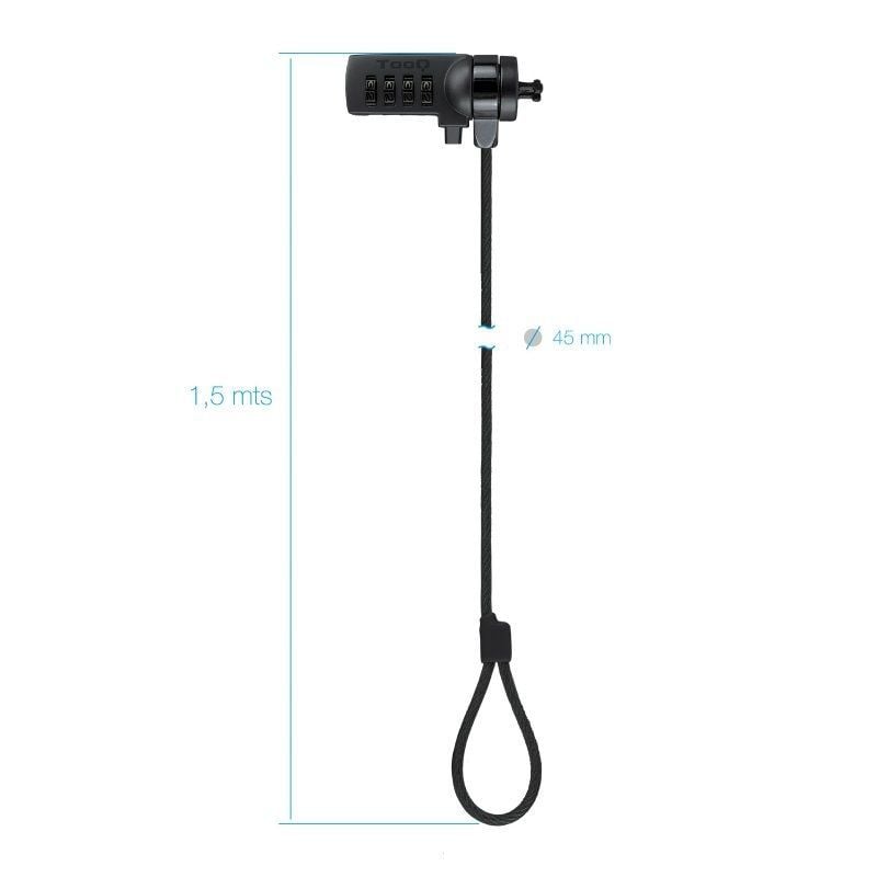 Cabo de Segurança para Portátil Tooq Tqclkc0015-g / 1,5m