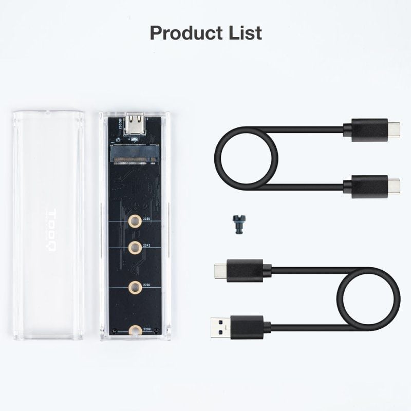 Tooq Tqe-2200 Caixa Externa para SSD M.2 NVME / USB 3.2 / sem Parafusos